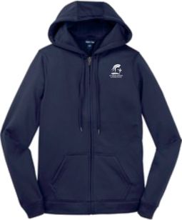 Sport-Tek Ladies Sport-Wick Fleece Full-Zip Hooded Jacket, Navy